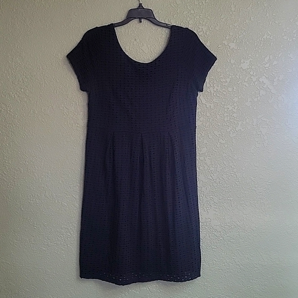 Black eyelet maternity dress